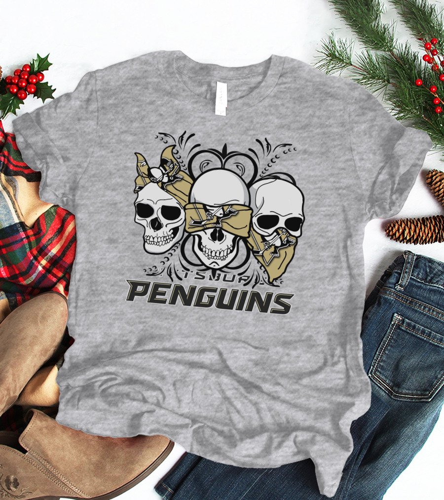 3 Skull Pittsburgh Penguins TSUF T-Shirt