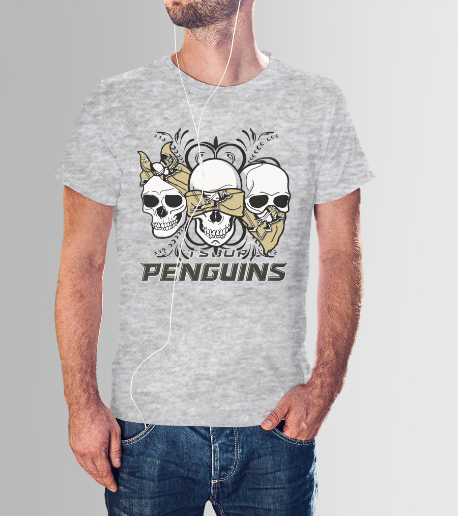 3 Skull Pittsburgh Penguins TSUF T-Shirt