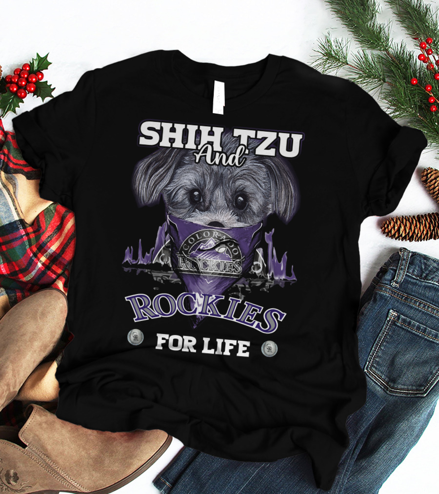 Shih Tzu And Colorado Rockies For Life T-Shirt
