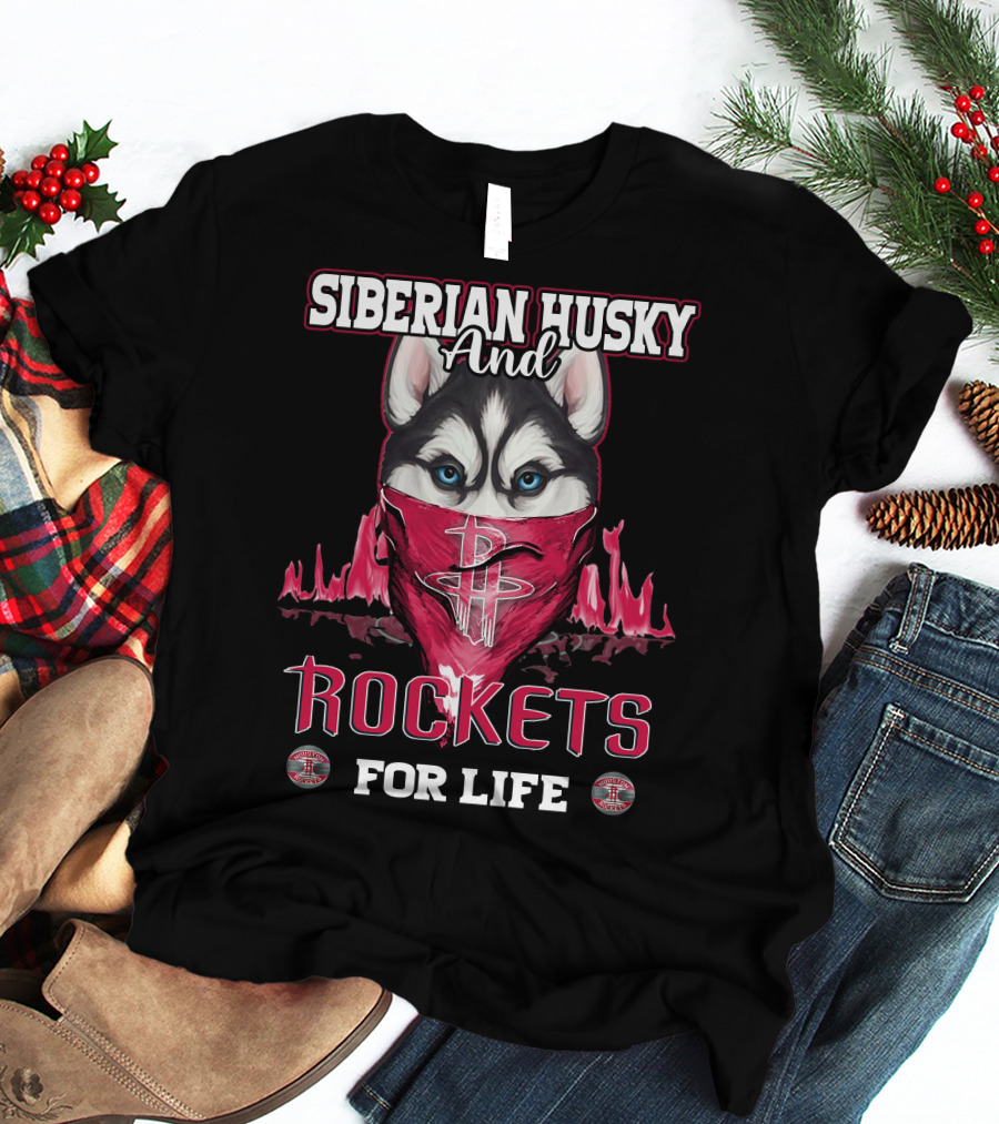 Siberian Husky And Rockets For Life T-Shirt