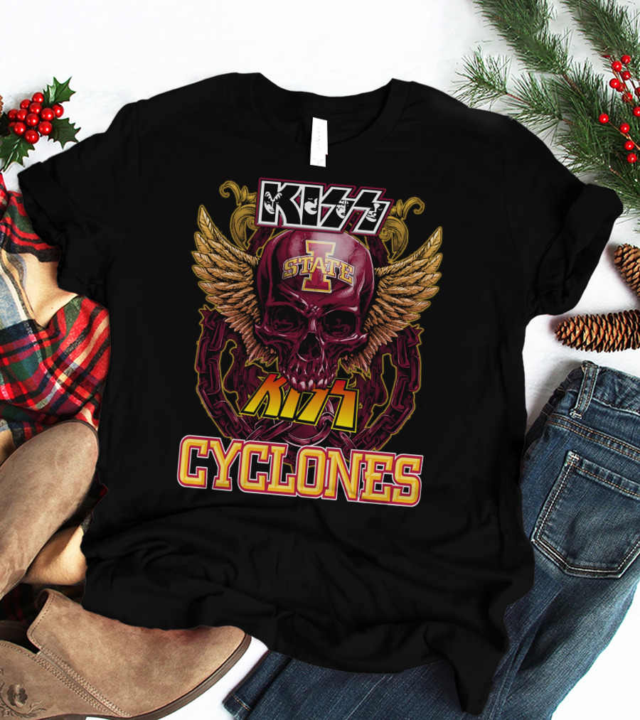 KISS Iowa State Cyclones Skull Wings T-Shirt