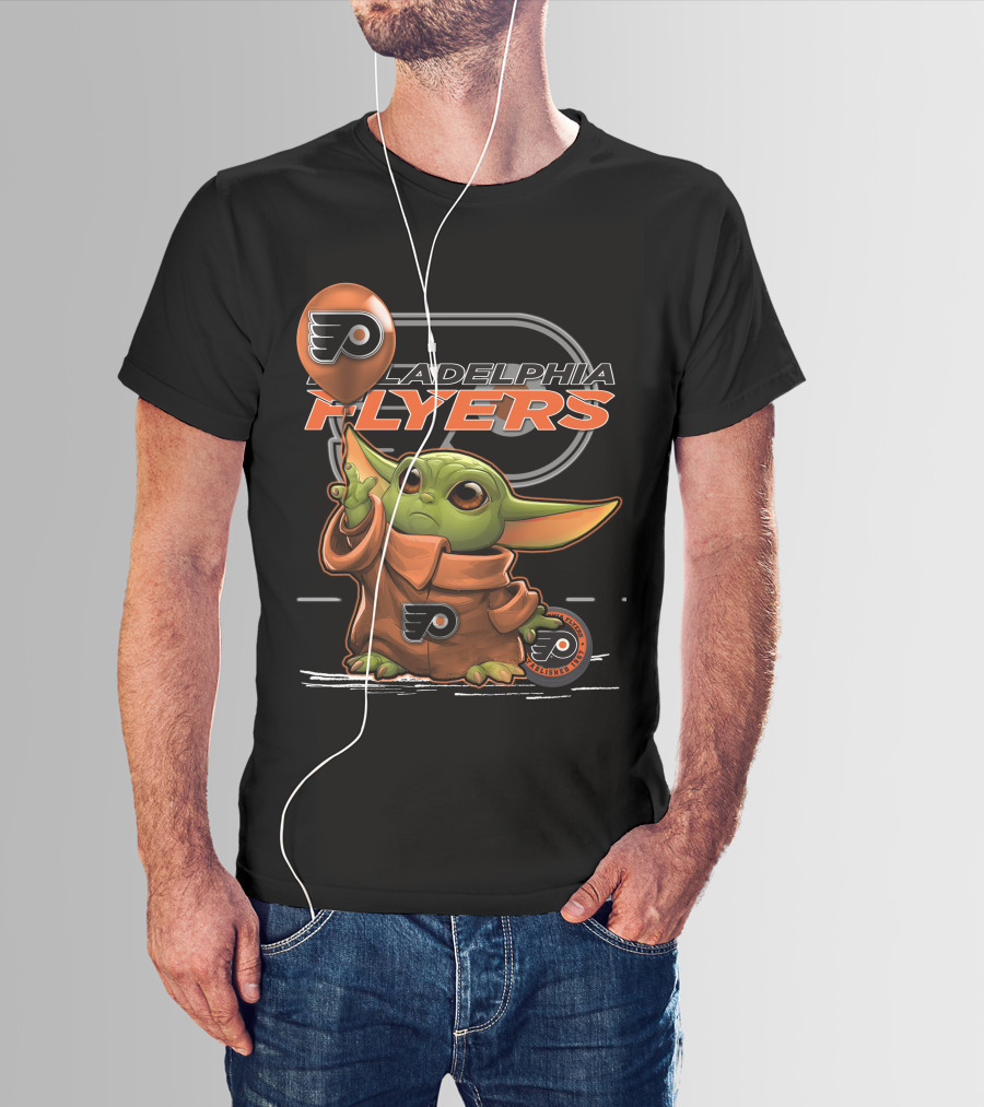 Yoda With Philadelphia Flyers T-Shirt