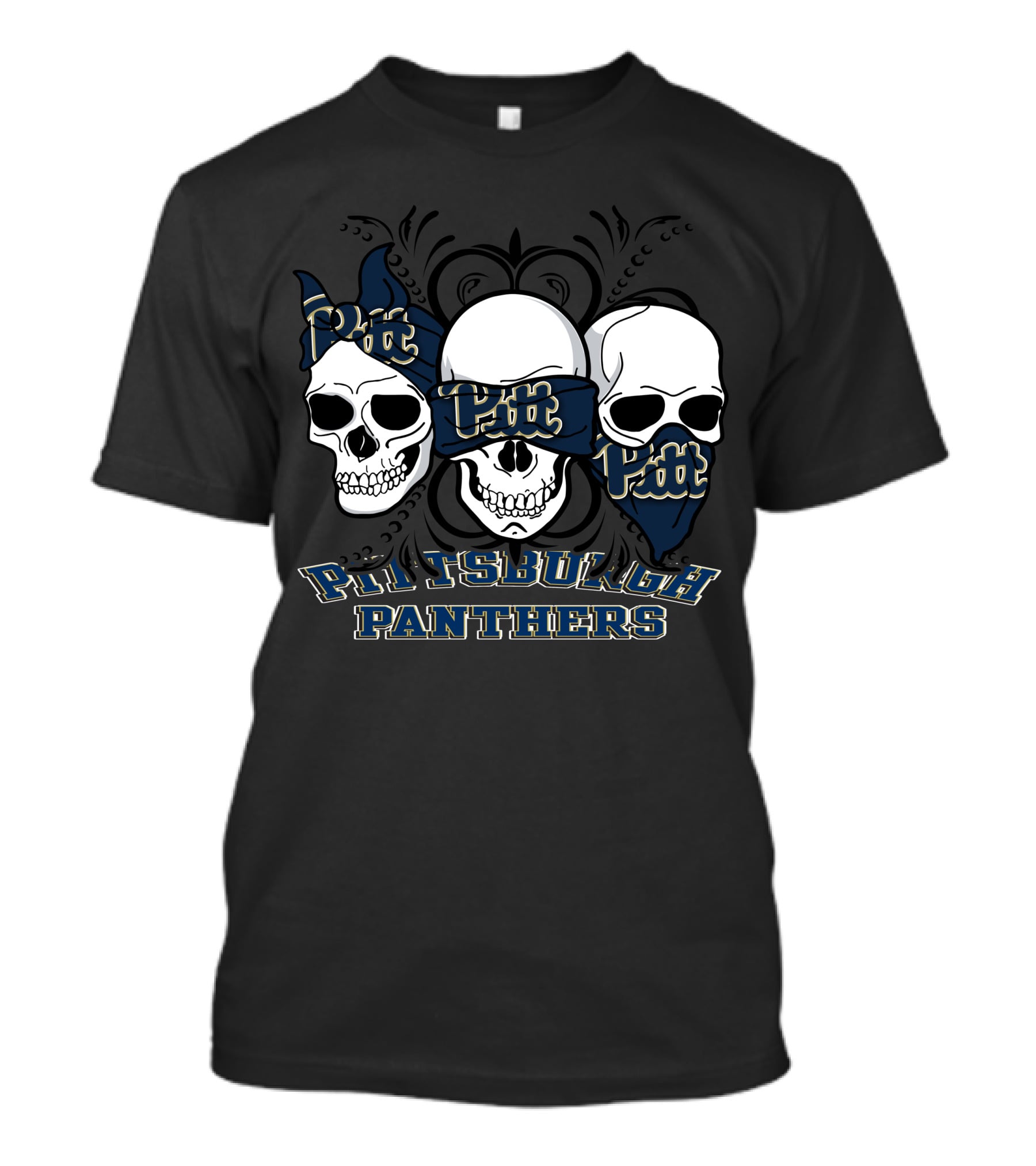 Pittsburgh Panthers Pitt Skull Trio T-Shirt