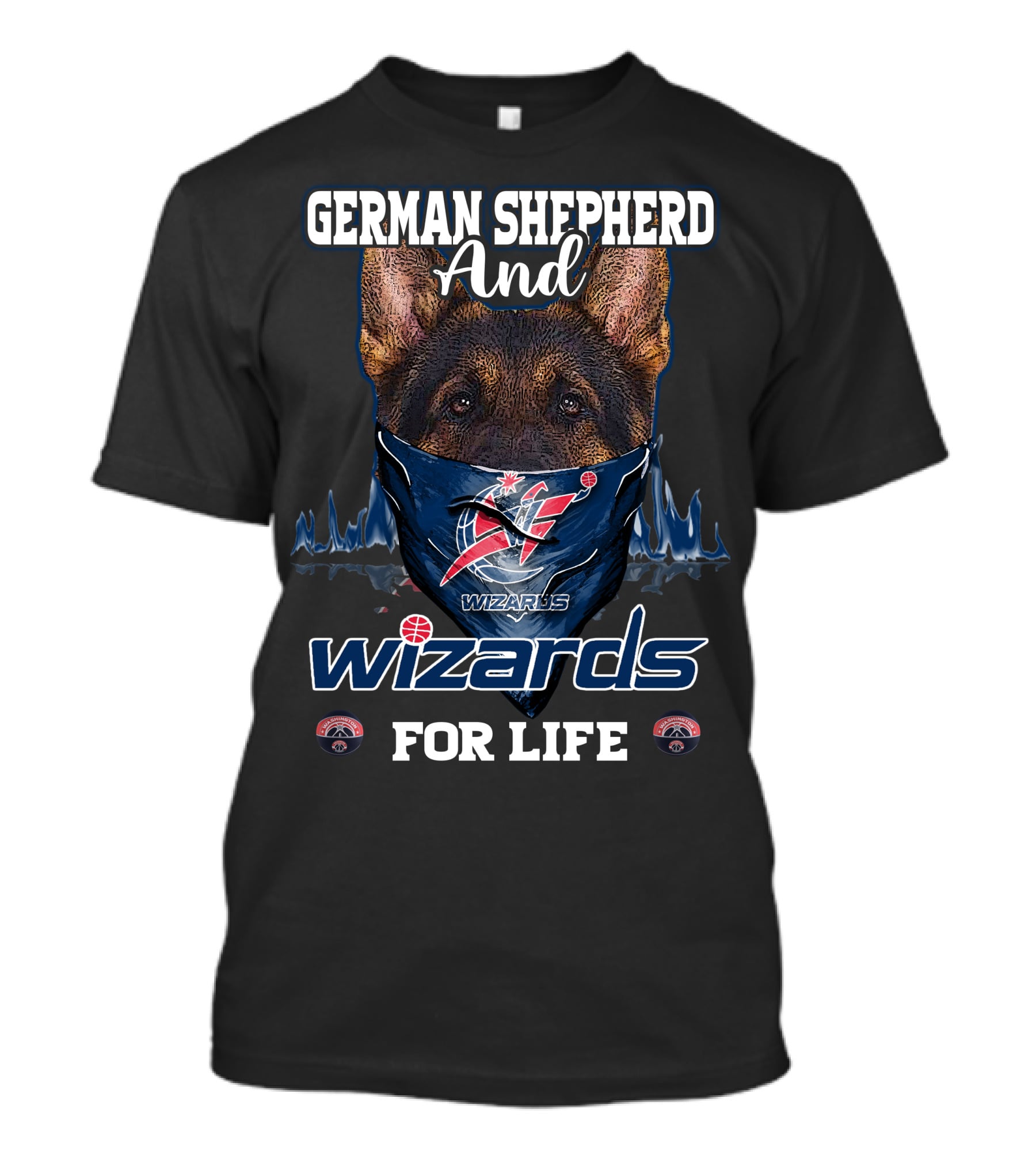 German Shepherd And Wizards For Life Washington Wizards T-Shirt