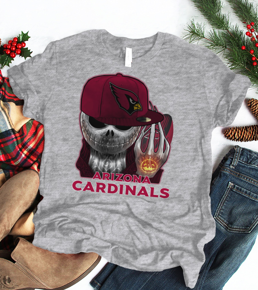 Arizona Cardinals Jackskull Pumpkin Helmet T-Shirt