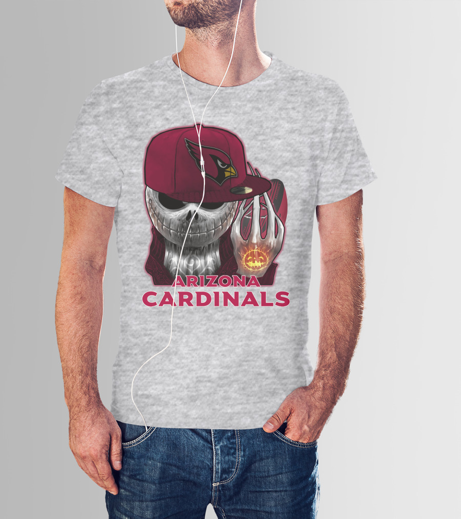 Arizona Cardinals Jackskull Pumpkin Helmet T-Shirt