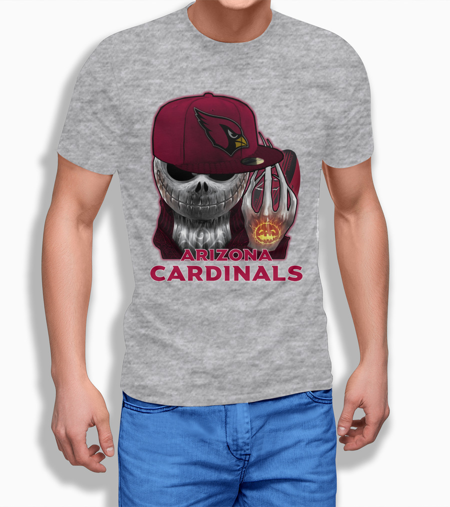 Arizona Cardinals Jackskull Pumpkin Helmet T-Shirt