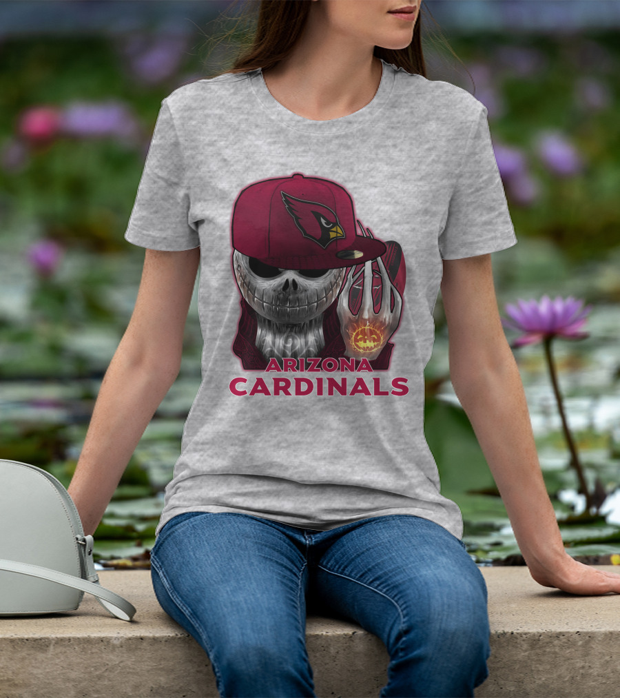 Arizona Cardinals Jackskull Pumpkin Helmet T-Shirt