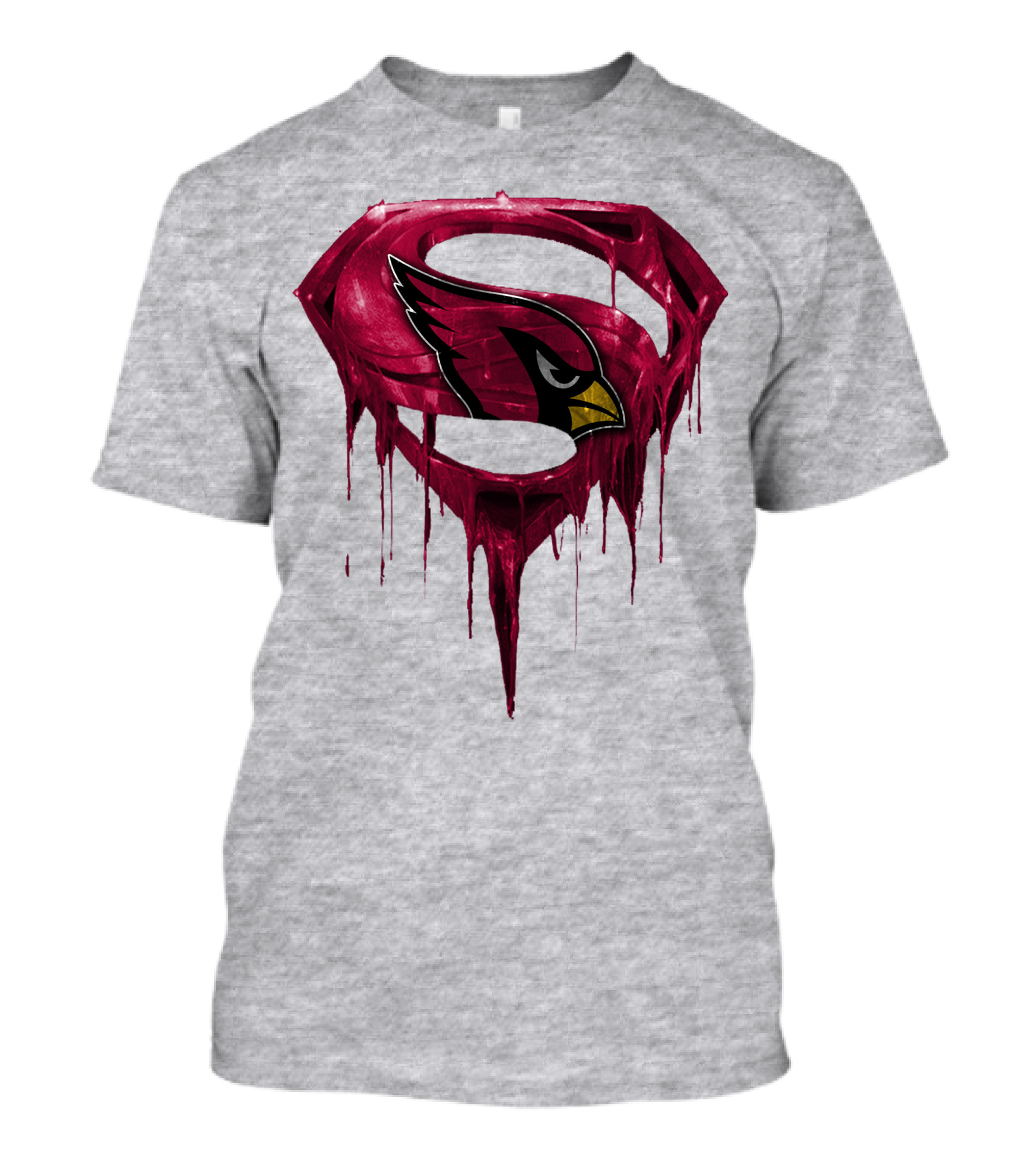 SPM Arizona Cardinals Dripping Super Hero Emblem T-Shirt