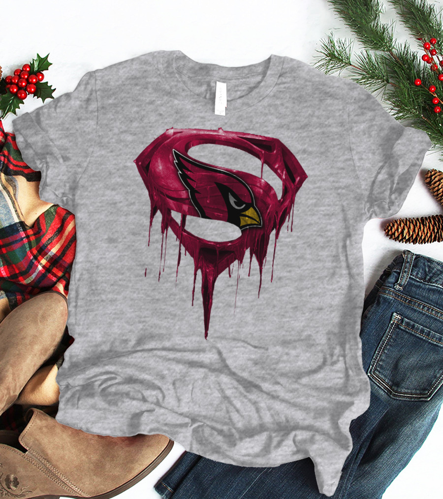 SPM Arizona Cardinals Dripping Super Hero Emblem T-Shirt