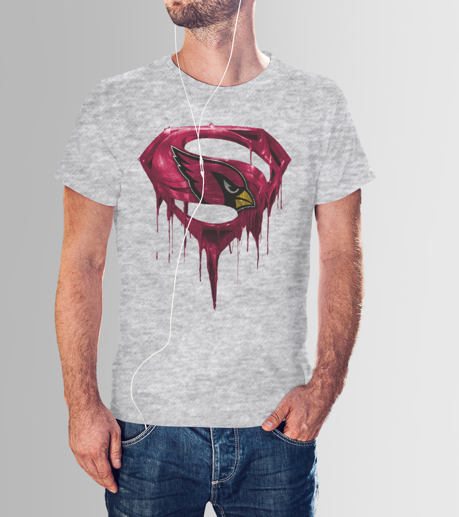 SPM Arizona Cardinals Dripping Super Hero Emblem T-Shirt