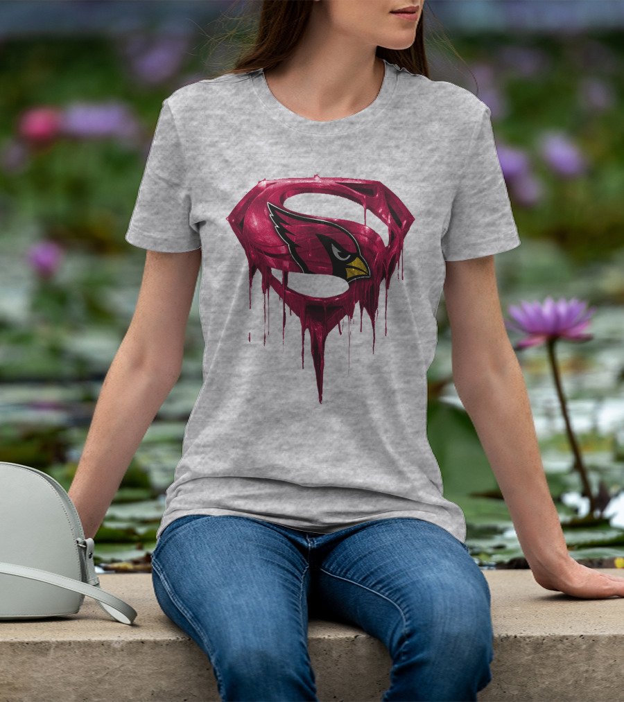 SPM Arizona Cardinals Dripping Super Hero Emblem T-Shirt
