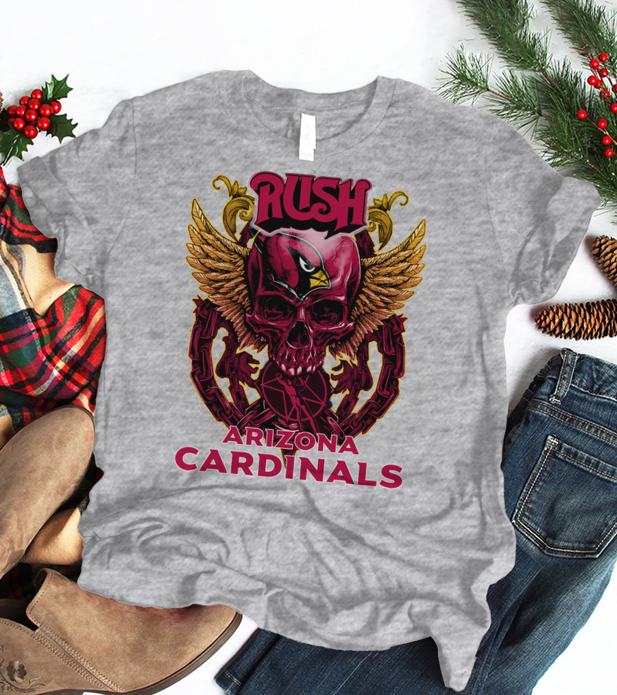 Rush Arizona Cardinals Skull Wings T-Shirt