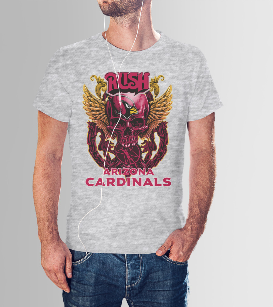 Rush Arizona Cardinals Skull Wings T-Shirt