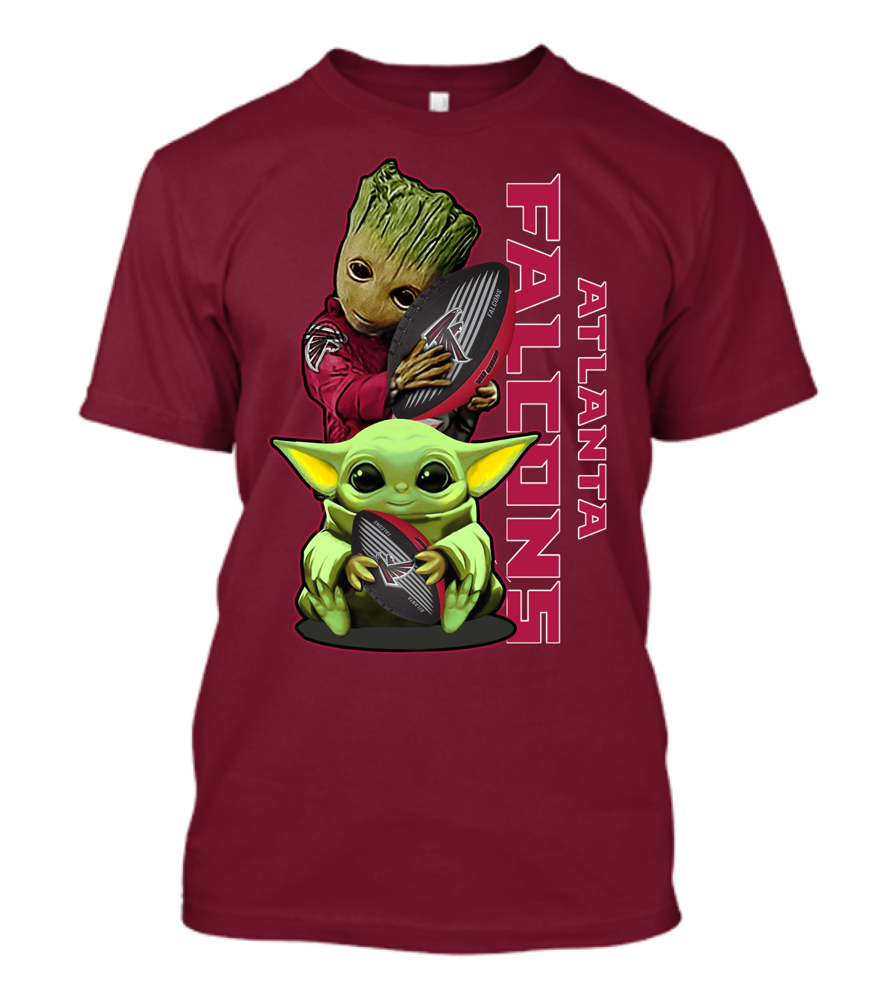 Grzd Atlanta Falcons Groot Baby Yoda Football T-Shirt
