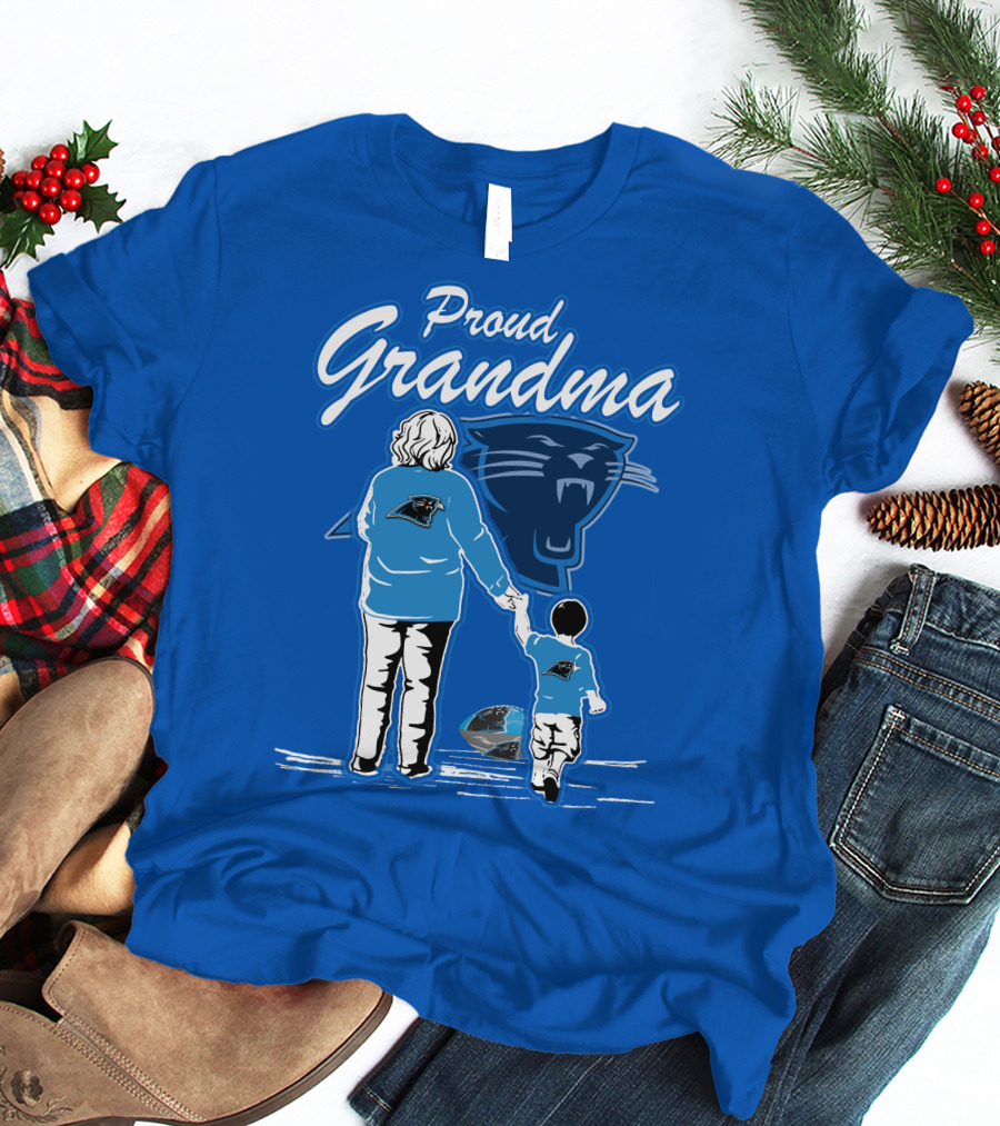 Proud Grandma Carolina Panthers Football Family Connections T-Shirt