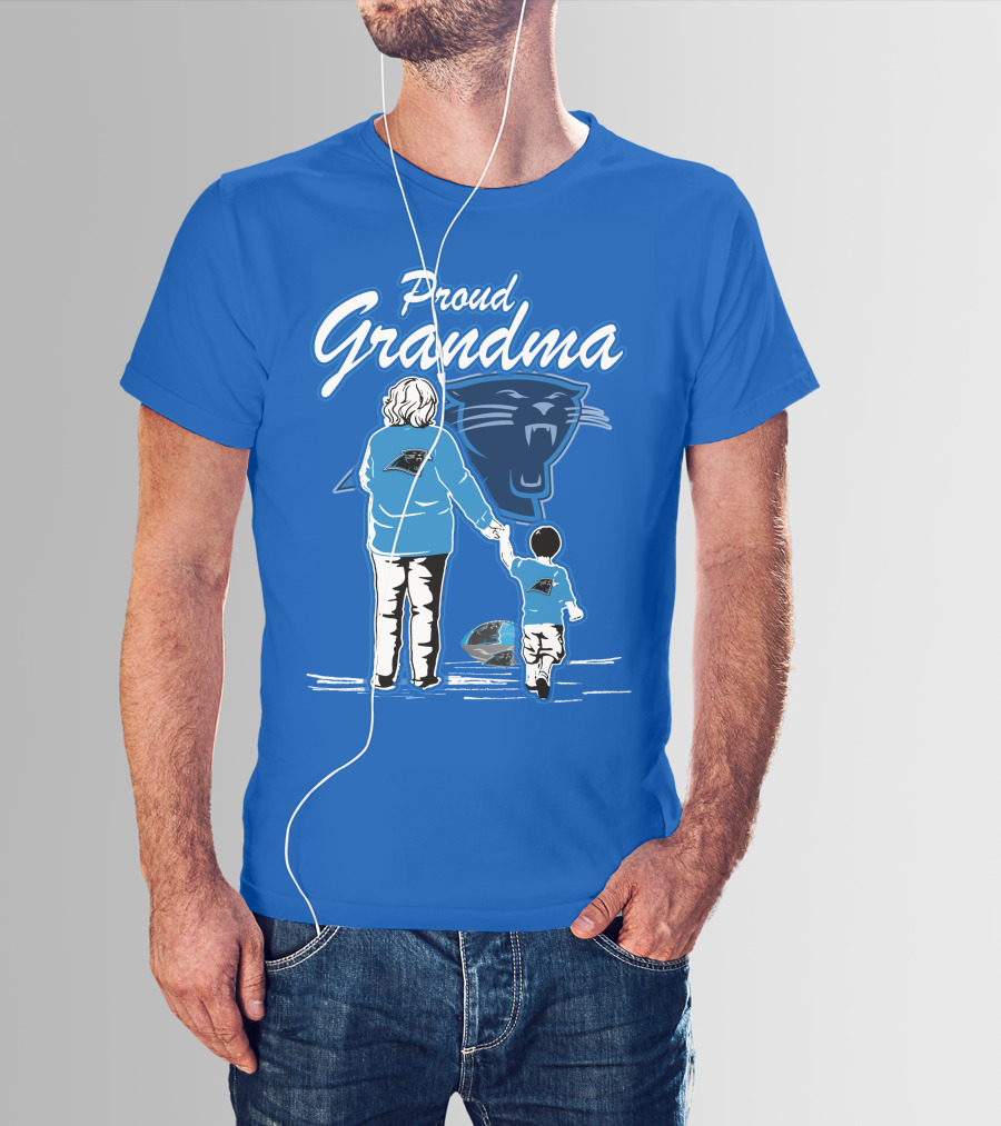 Proud Grandma Carolina Panthers Football Family Connections T-Shirt