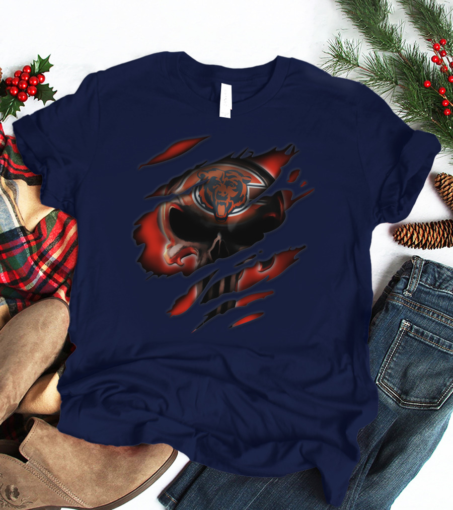 Chicago Bears 32 Skull Rips T-Shirt