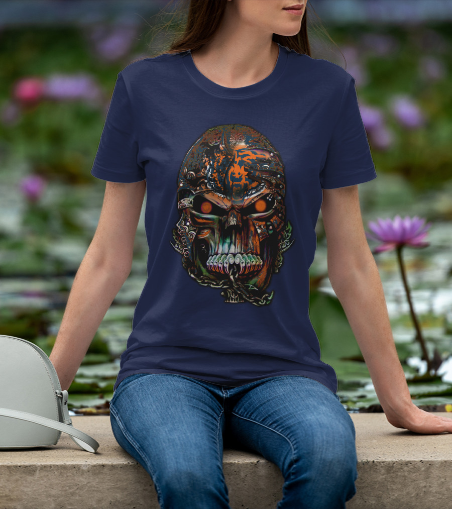 Chicago Bears Fiery Skull T-Shirt