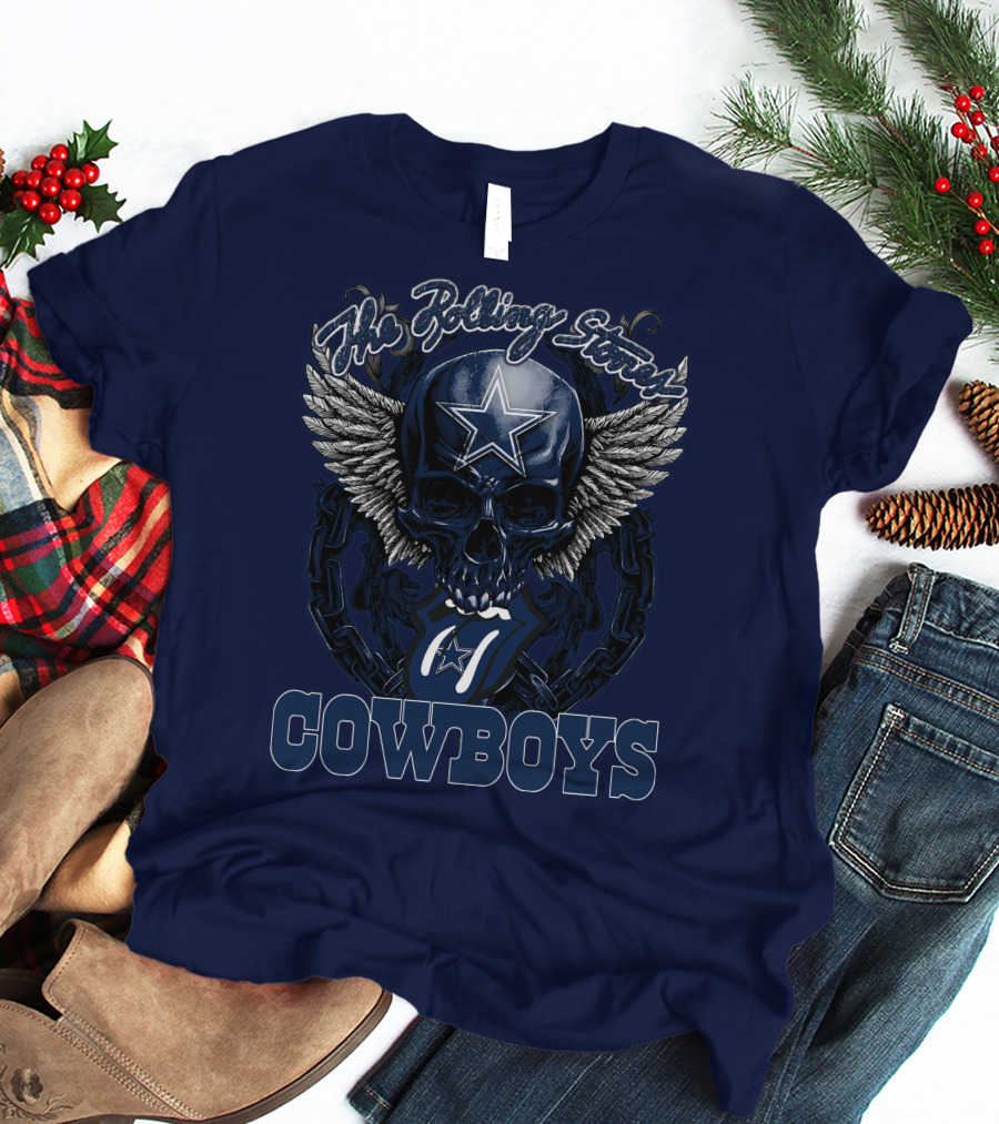 The Rolling Stones Dallas Cowboys Skull And Tongue T-Shirt