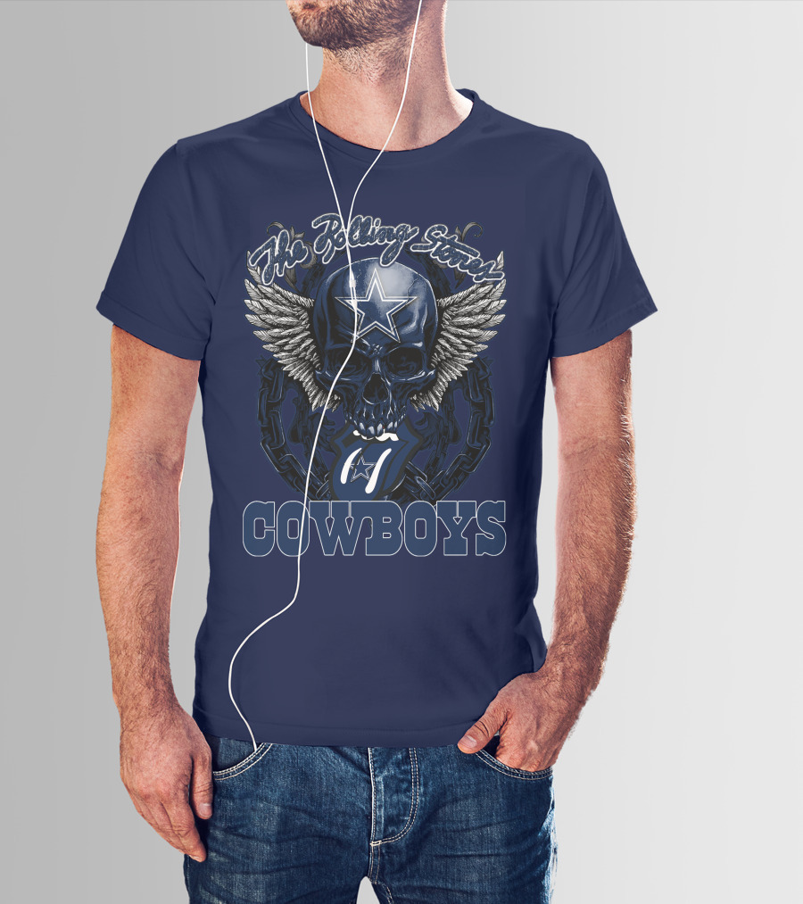 The Rolling Stones Dallas Cowboys Skull And Tongue T-Shirt