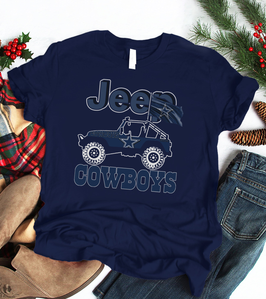 Jeep Dallas Cowboys Star Logo Off-Road Vehicle Fan Gear T-Shirt