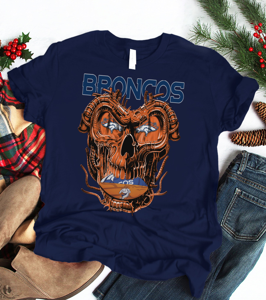 Dragonskull Broncos Football Logo Denver Broncos T-Shirt