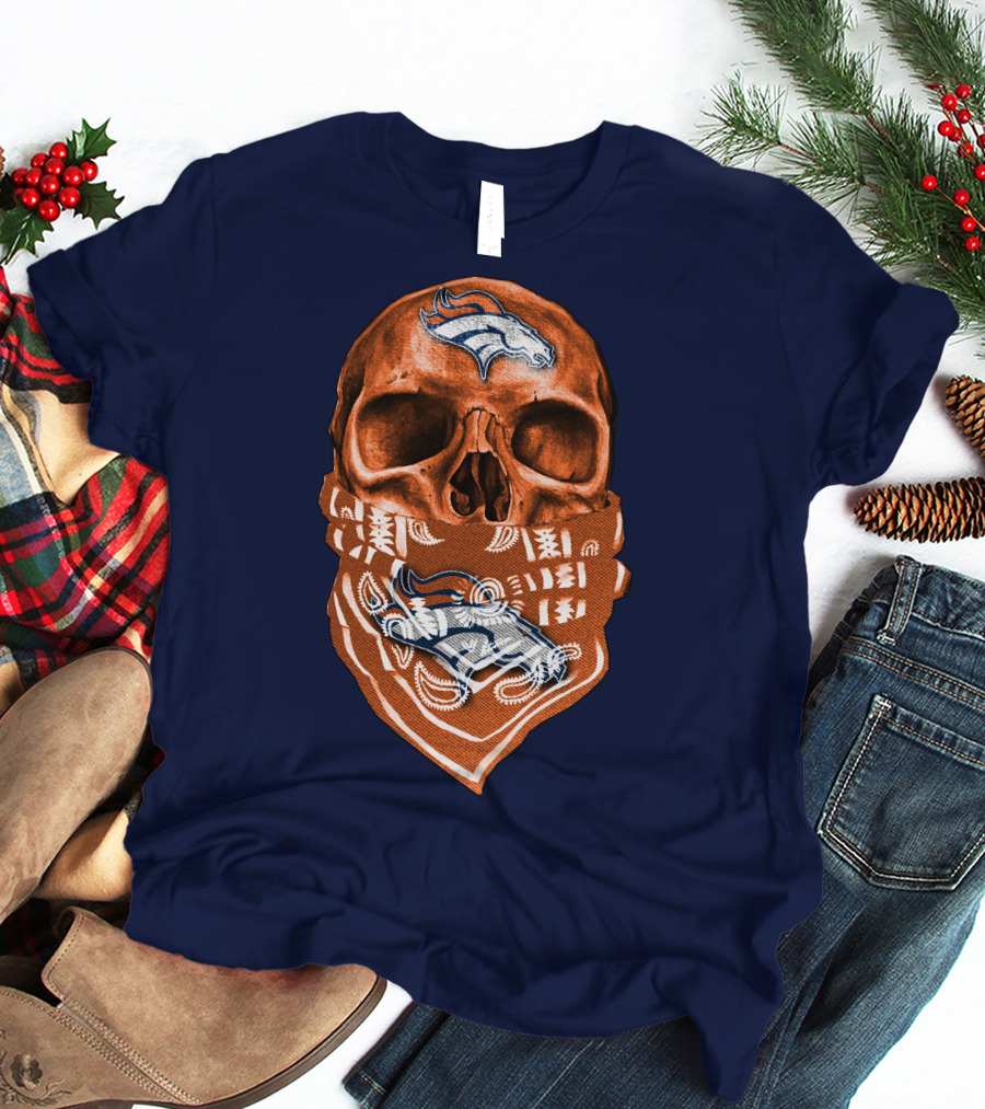 Denver Broncos Skull Bandana T-Shirt