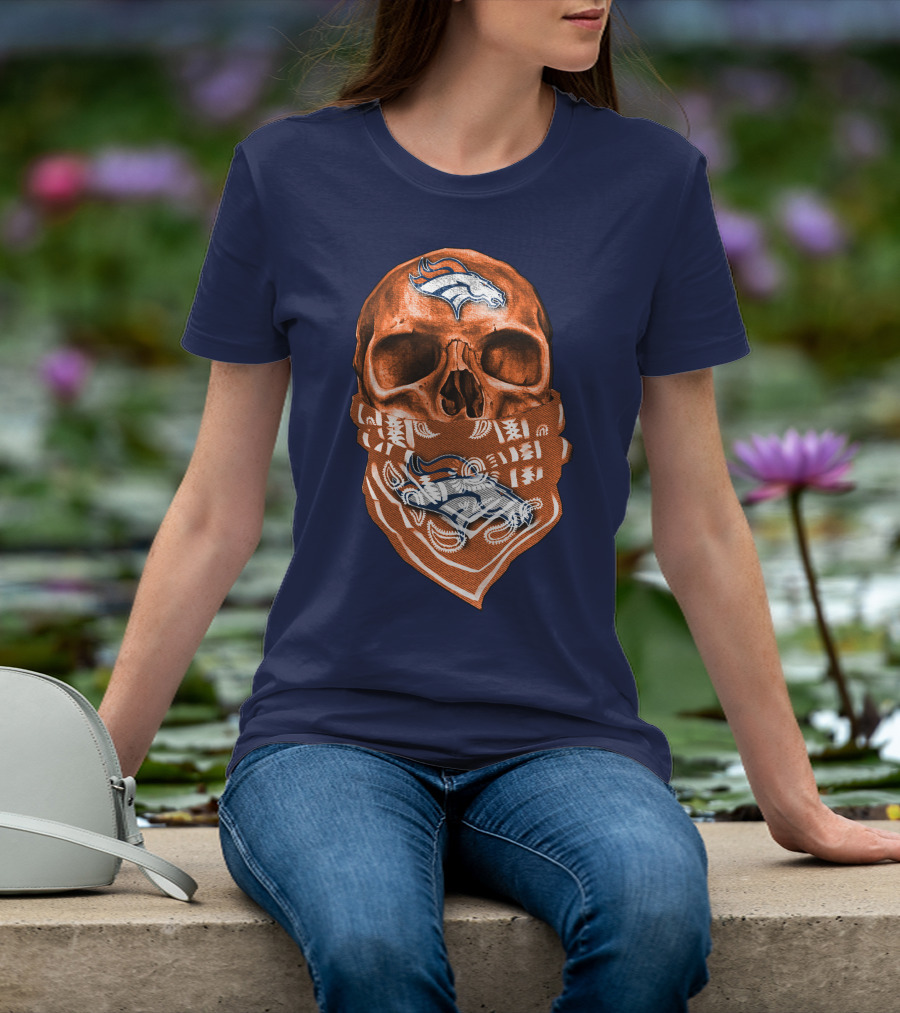 Denver Broncos Skull Bandana T-Shirt