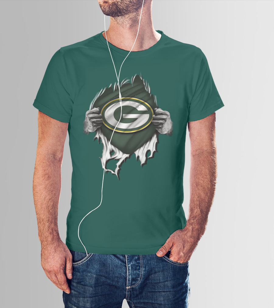 Green Bay Packers Torn Logo Superfan T-Shirt