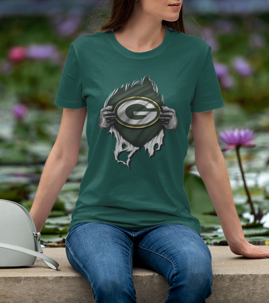 Green Bay Packers Torn Logo Superfan T-Shirt