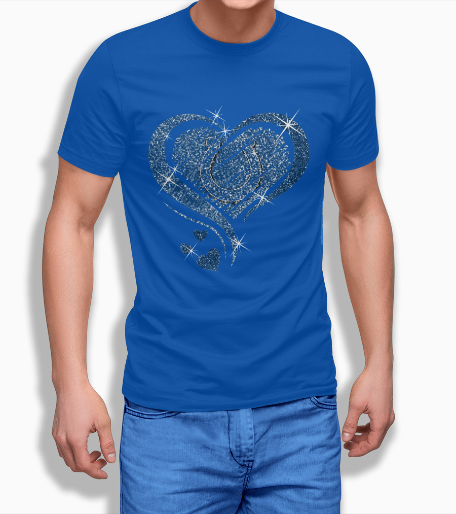 Heart Diamond Glitter Indianapolis Colts Sparkle T-Shirt