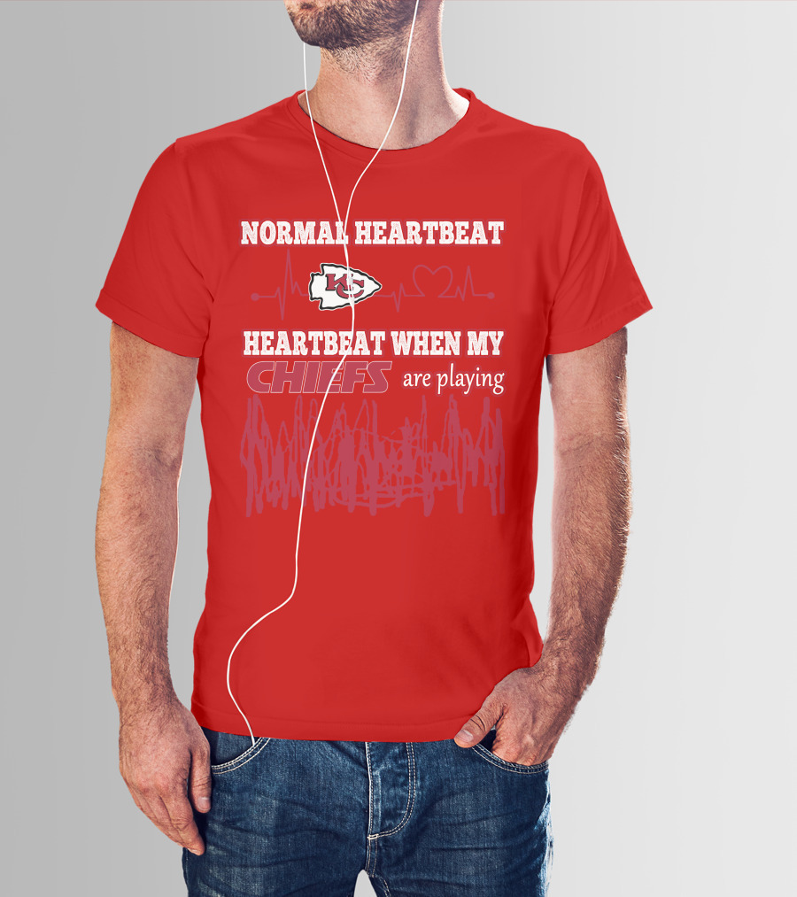 Normal Heartbeat Kansas City Chiefs Heartbeat When My Chiefs Are Playing T-Shirt