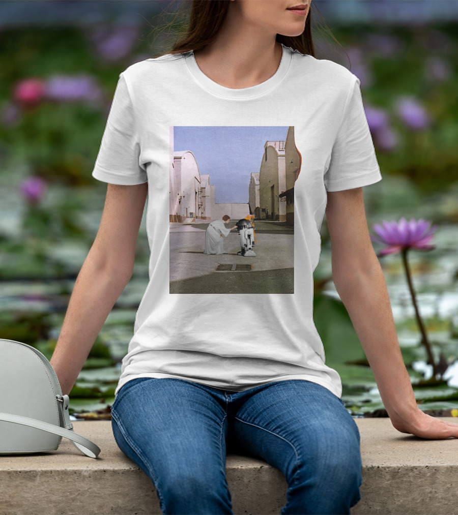 Wish You Were Leia With Princess And Droid In Iconic Courtyard Scene T-Shirt