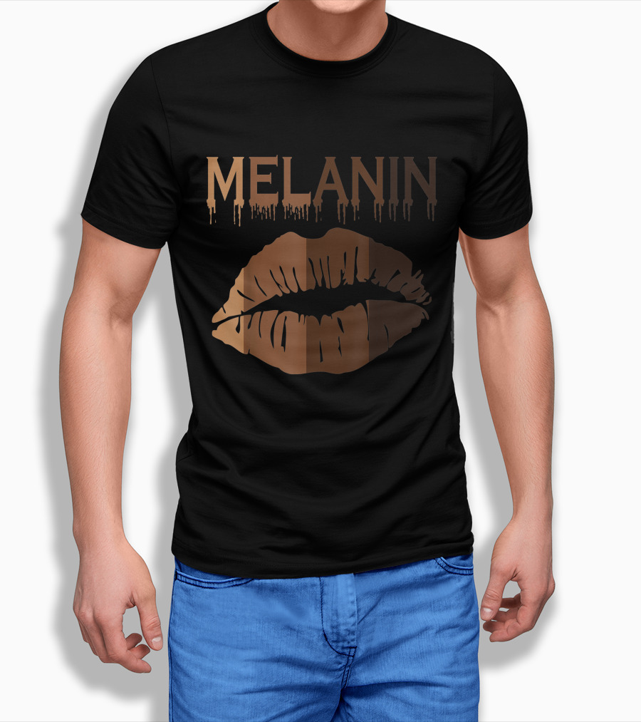 Melanin Shades Black Pride Black History Black Queen Lips T-Shirt
