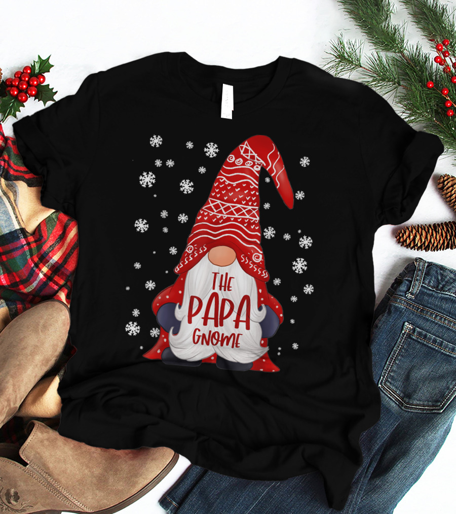 The Papa Gnome Snowflakes Funny Family T-Shirt