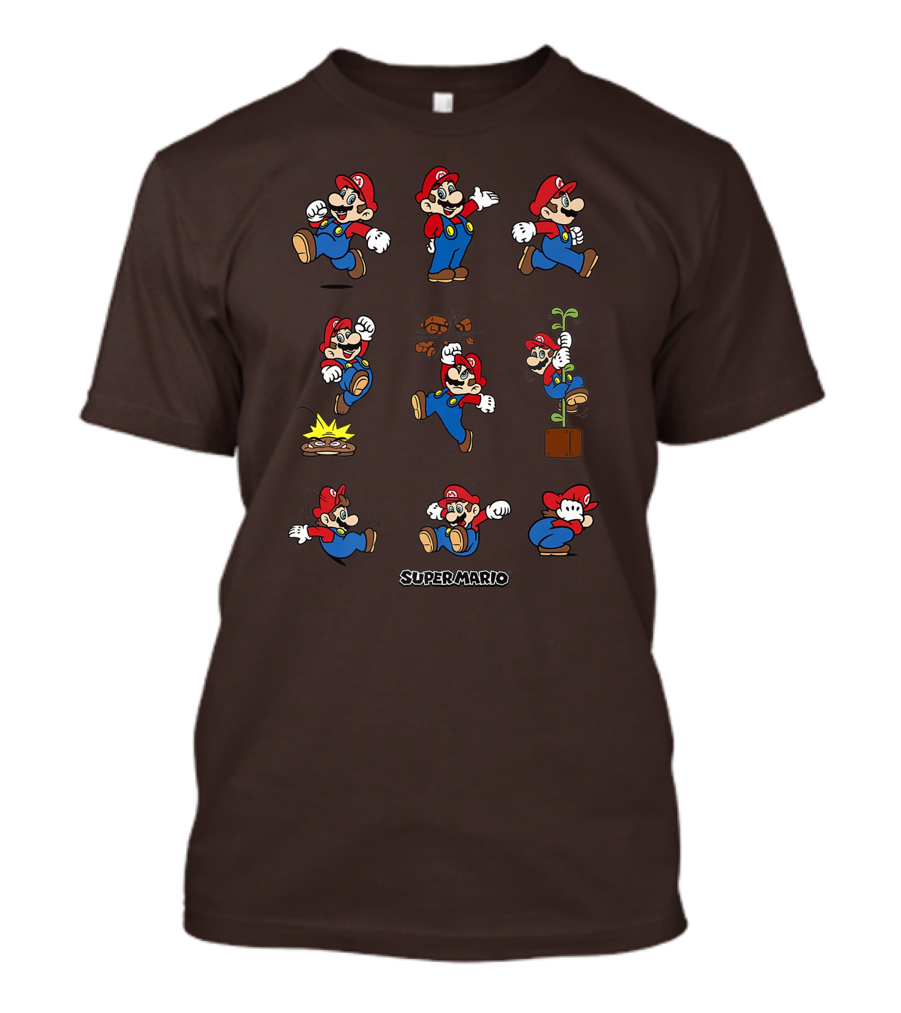 Super Mario All The Moves Funny Action Series T-Shirt