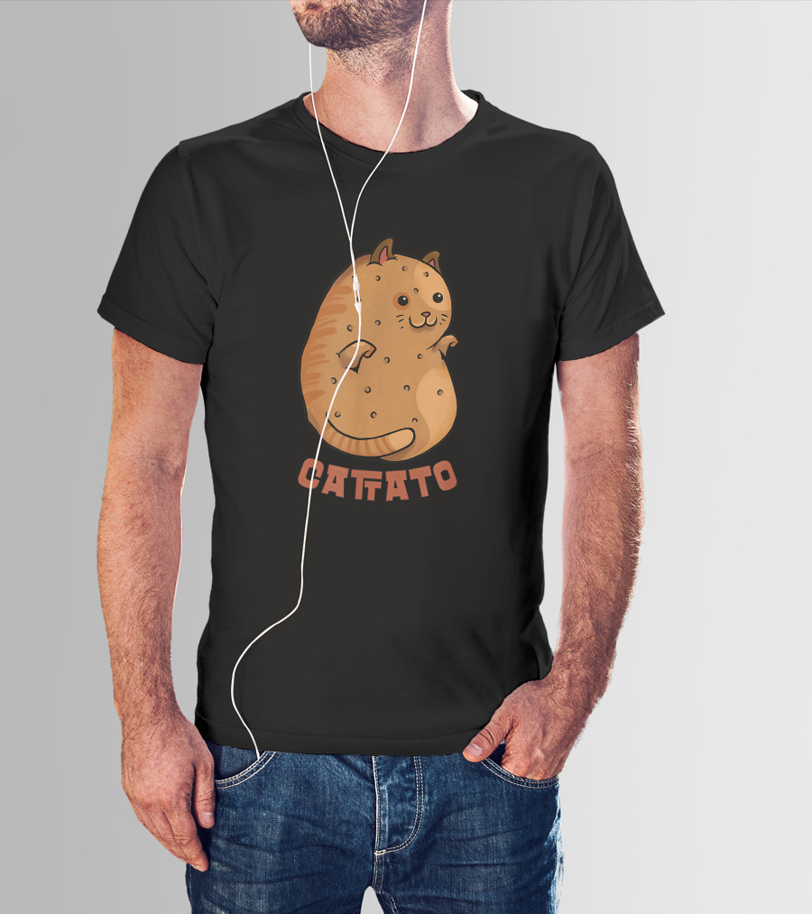 Funny Vegan Cat Potato Catato For Animal Owners T-Shirt