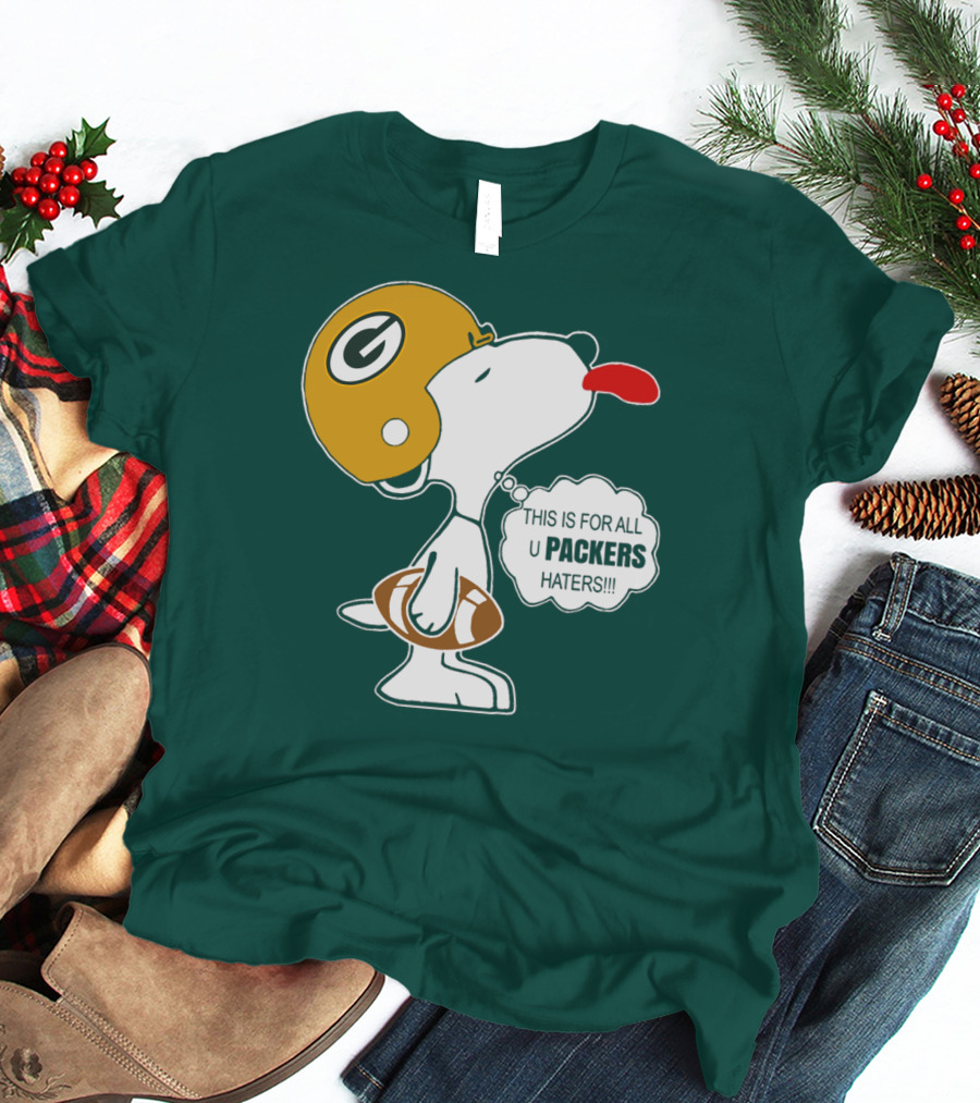 Green Bay Packers Snoopy Helmet Football Packers Haters T-Shirt