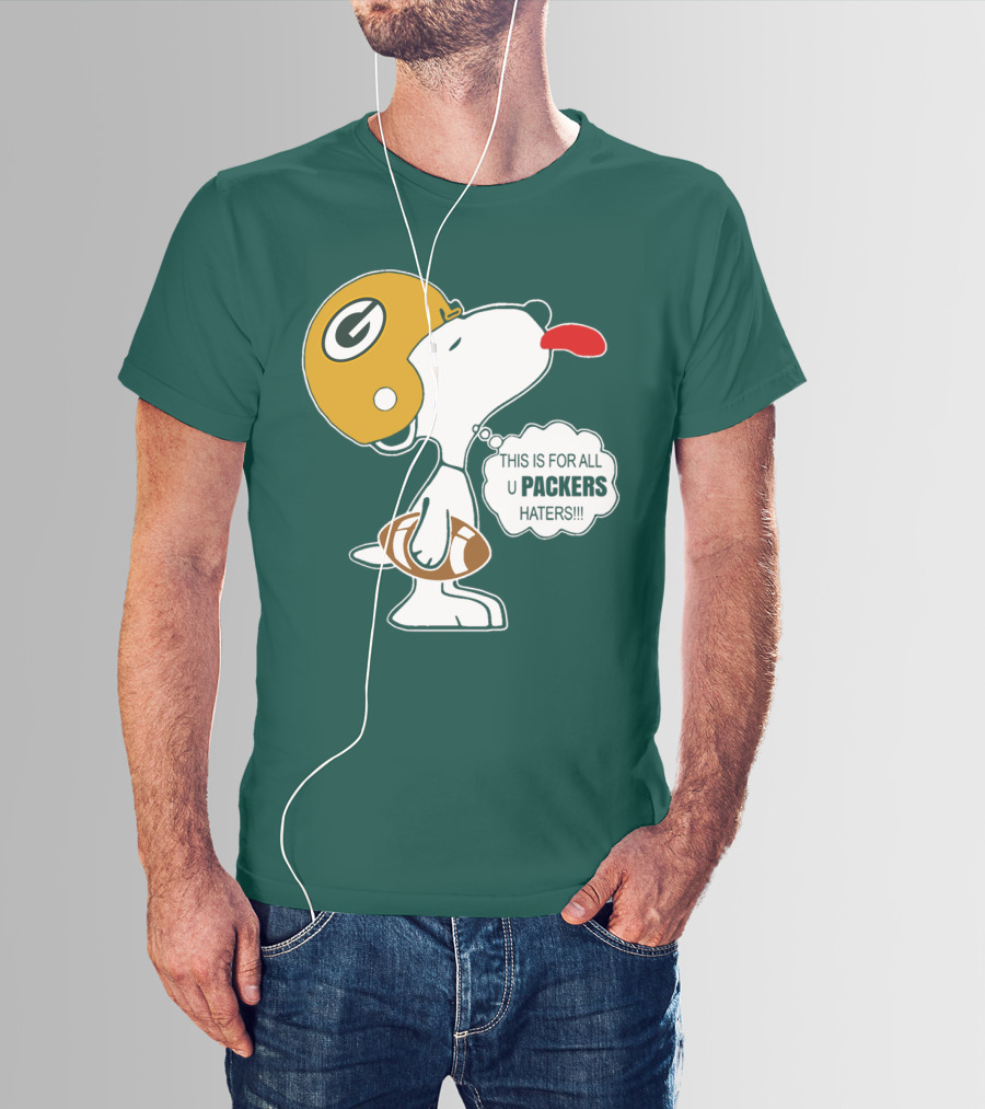 Green Bay Packers Snoopy Helmet Football Packers Haters T-Shirt