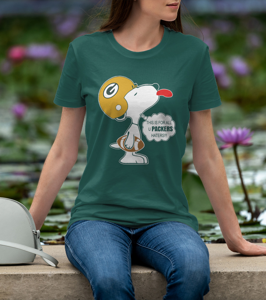 Green Bay Packers Snoopy Helmet Football Packers Haters T-Shirt