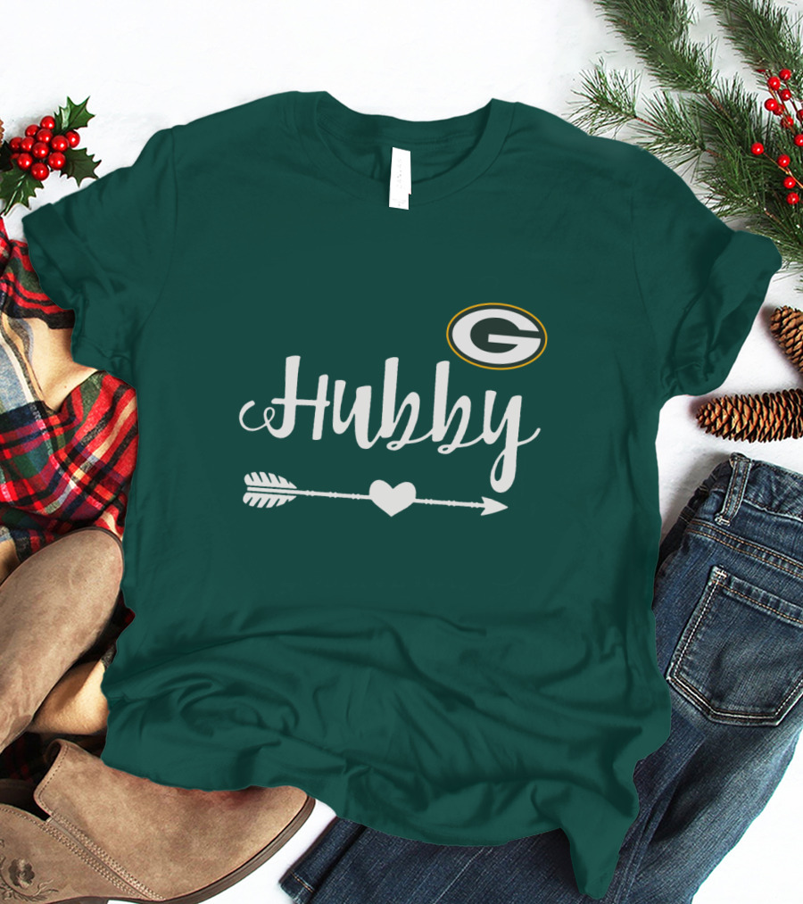 Green Bay Packers Hubby Arrow Heart T-Shirt