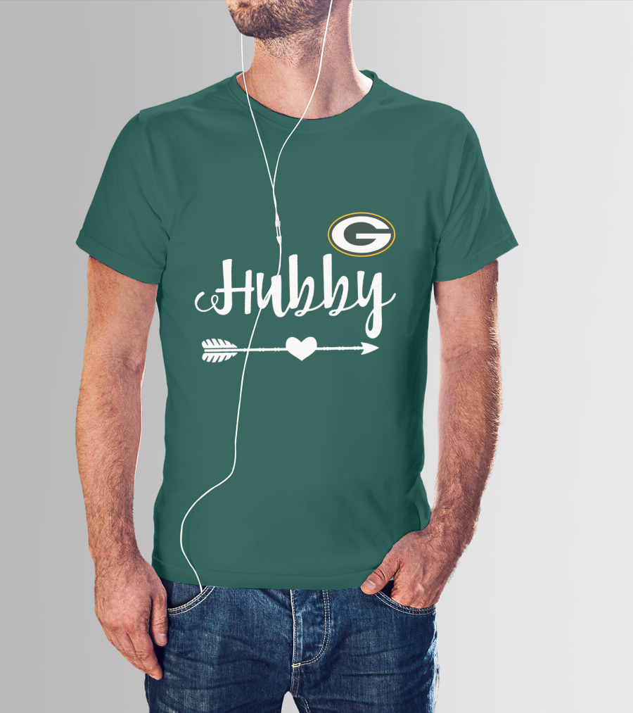 Green Bay Packers Hubby Arrow Heart T-Shirt