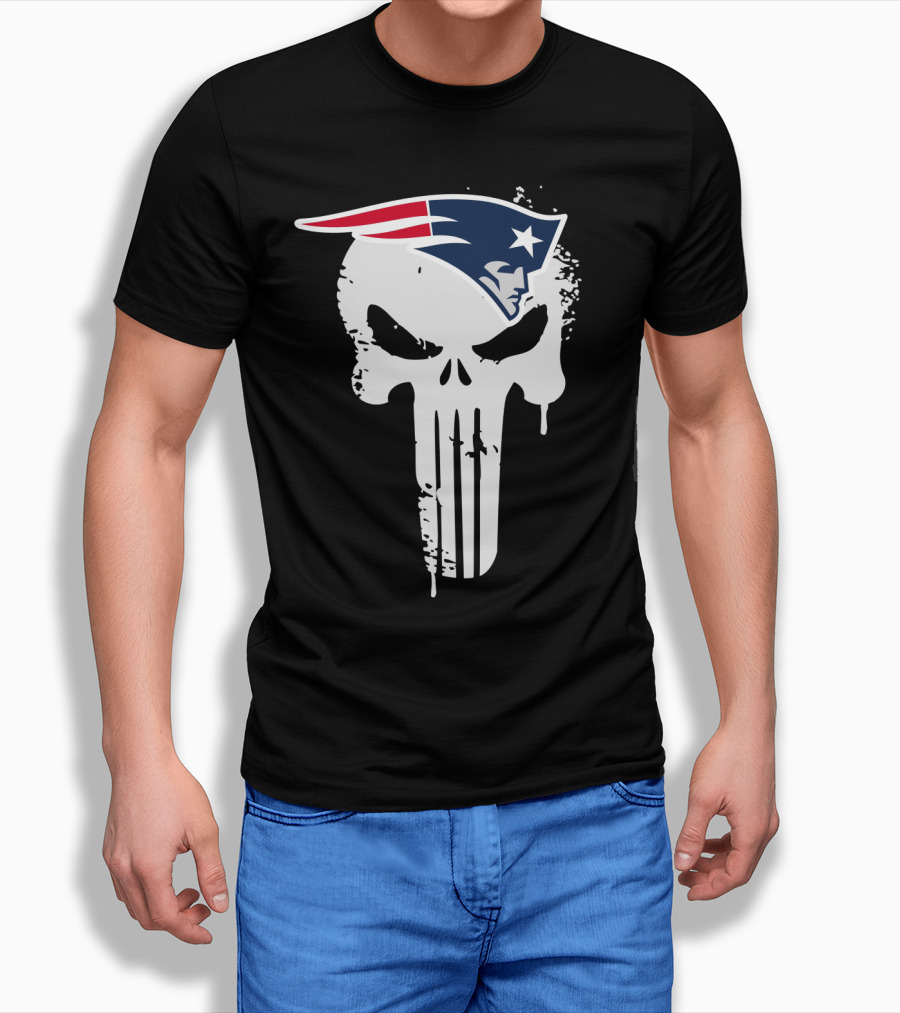 New England Patriots Punisher Skull T-Shirt