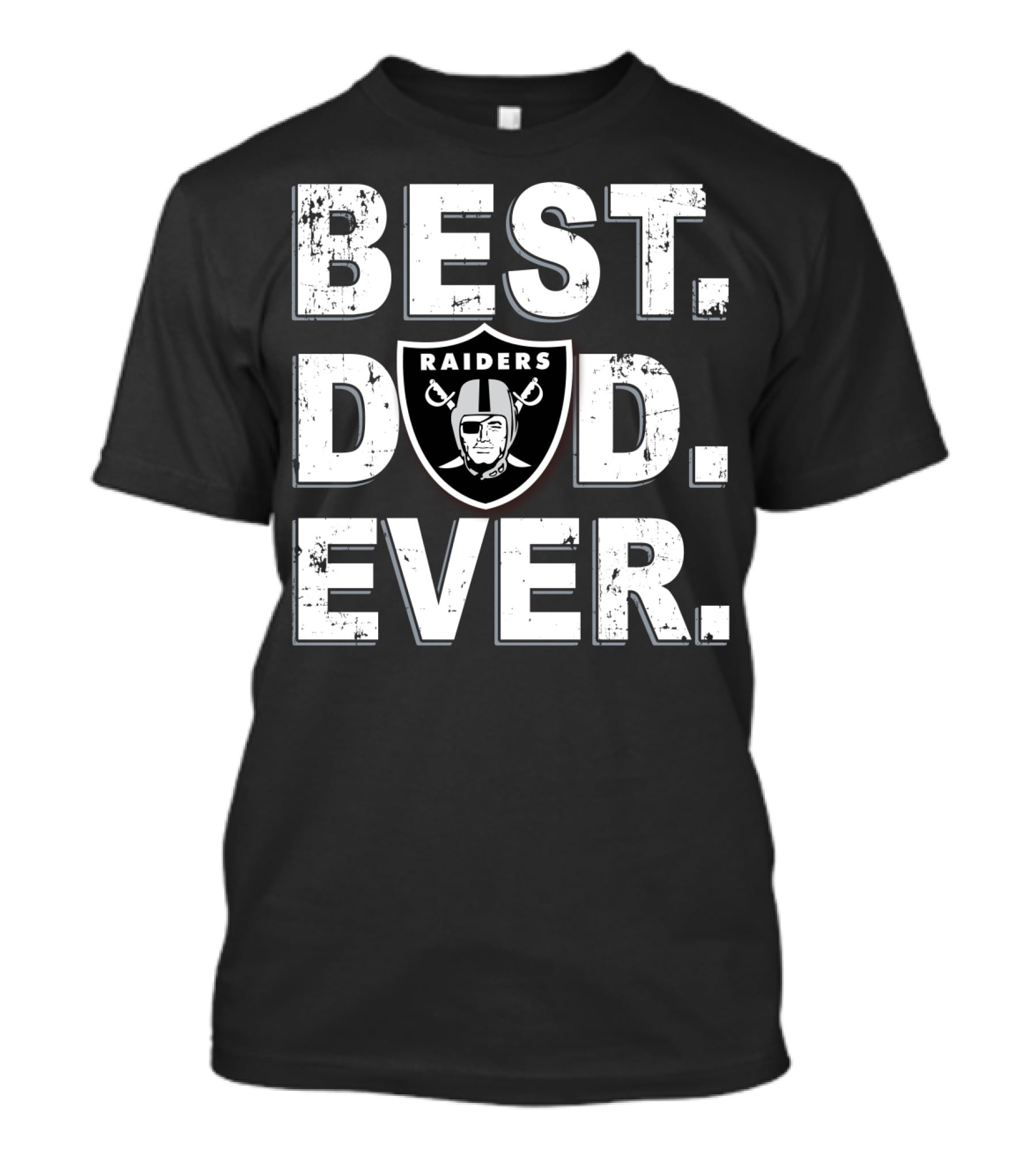 BEST DAD EVER RAIDERS Shield Logo на тёмном фоне T-Shirt