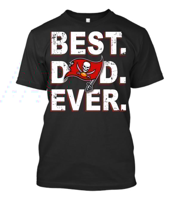 Best Dad Ever Buccaneers Flag Skull Football T-Shirt