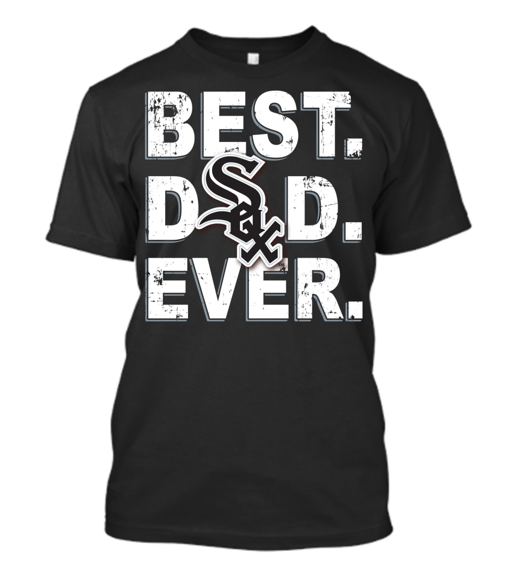 Best Dad Ever White Sox Logo T-Shirt