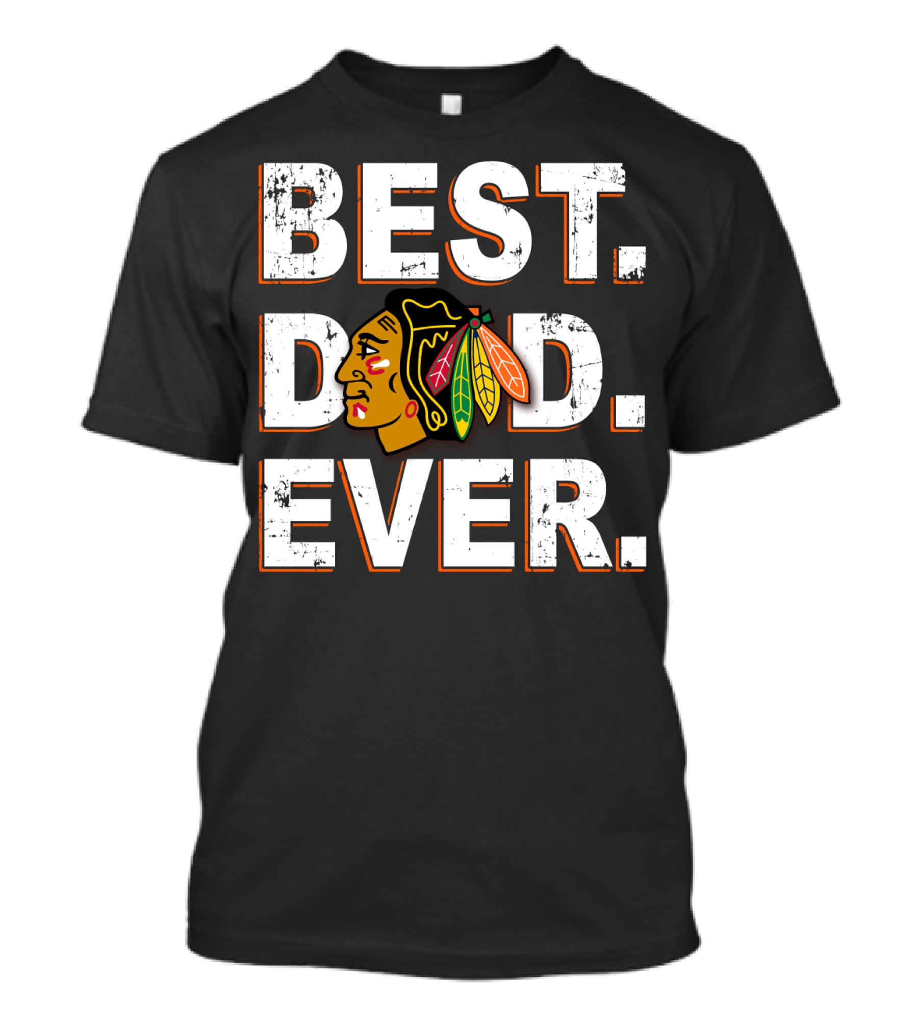 Best Dad Ever Chicago Blackhawks Logo T-Shirt