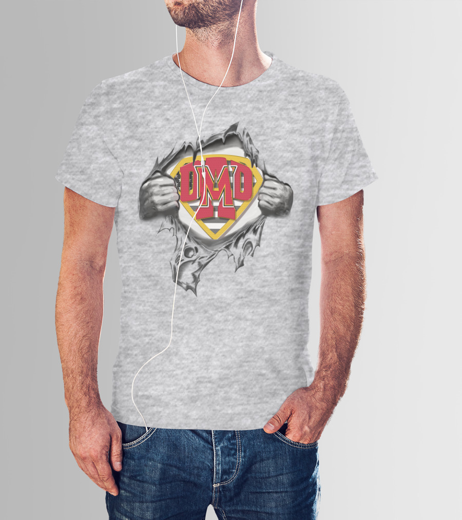 SUPERDAD MARYLAND TERRAPINS SUPERMAN STYLE LOGO TORN CHEST T-Shirt