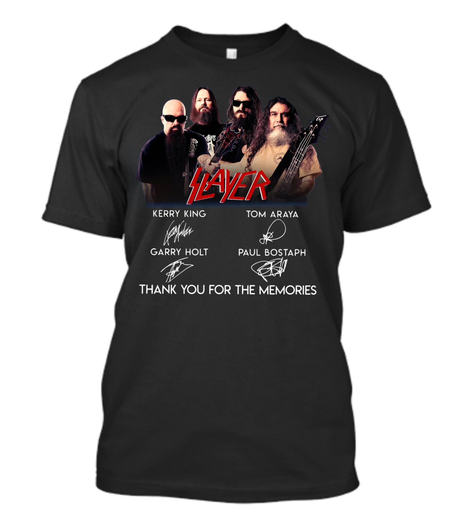 Slayer Kerry King Tom Araya Garry Holt Paul Bostaph Thank You For The Memories T-Shirt